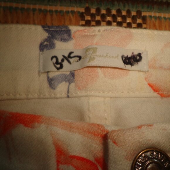 NWOT 7 For All Mankind Straight Leg Jeans 27 Floral Print - Picture 4 of 14
